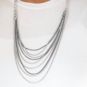 Silver and gray necklace